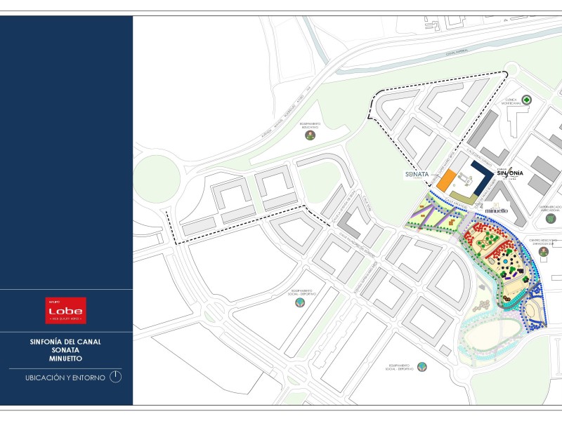 Plano de situación del Edificio Sinfonía del Canal en Rosales del Canal.